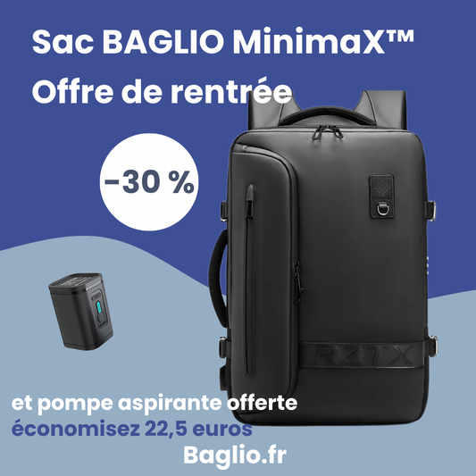 Sac à dos Baglio MinimaX™ Nomad – sac de voyage compression sous vide