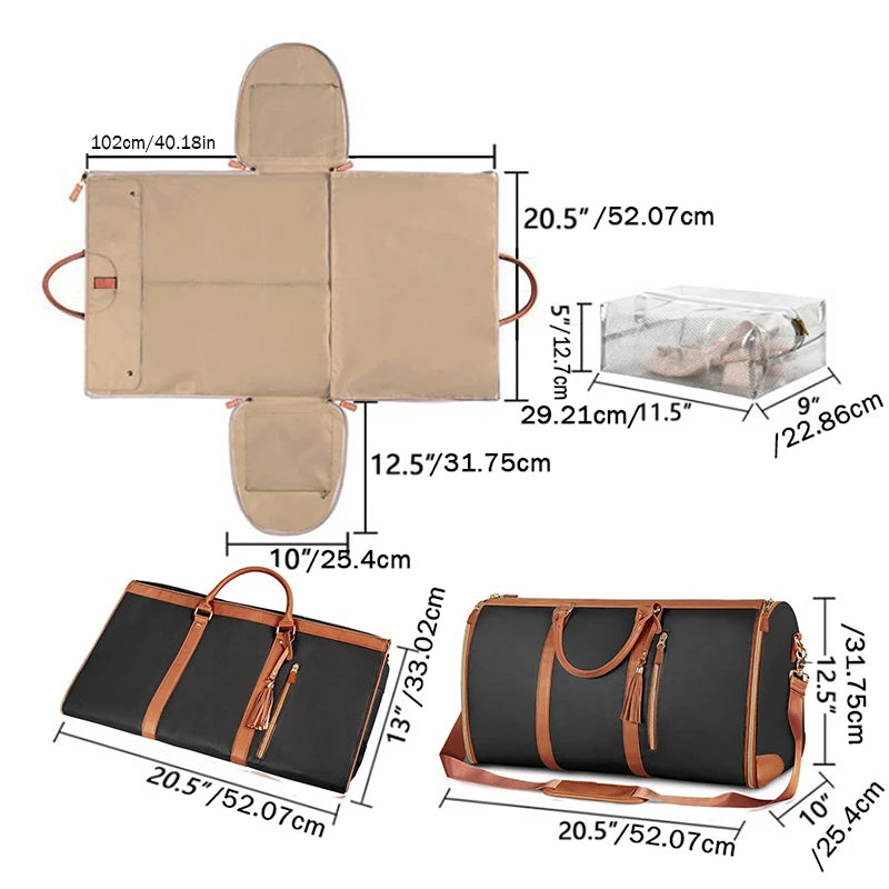 Grand sac de voyage pliable, sac à main pour vêtements