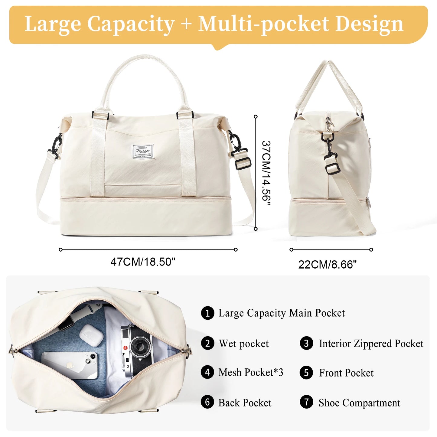 Sac de voyage avec compartiment à chaussure