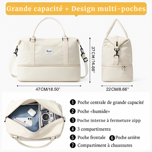 Sac de voyage avec compartiment à chaussure