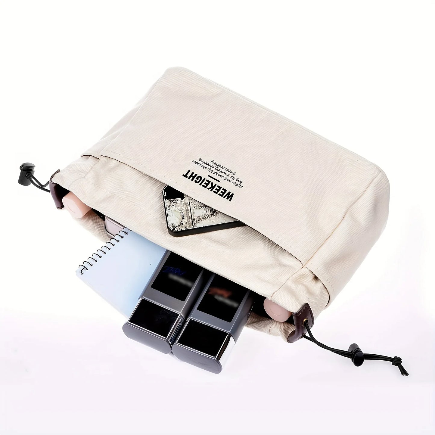 Pochette de rangement en toile avec cordon de serrage