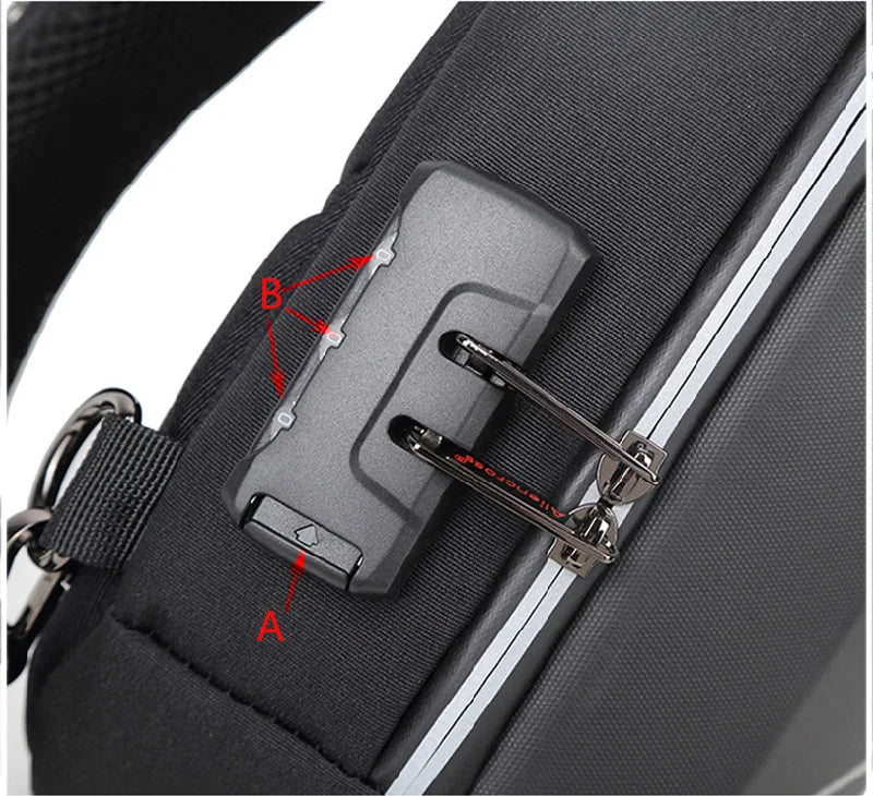 UrbanSling Pro – Sacoche bandoulière homme coque rigide, antivol, port USB & imperméable