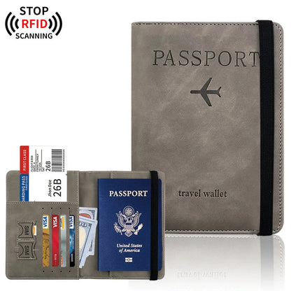 TravelShield Pro – Porte-Passeport Cuir PU RFID Blocking