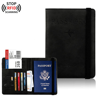 TravelShield Pro – Porte-Passeport Cuir PU RFID Blocking