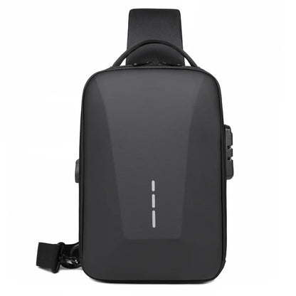 UrbanSling Pro – Sacoche bandoulière homme coque rigide, antivol, port USB & imperméable
