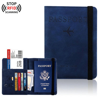 TravelShield Pro – Porte-Passeport Cuir PU RFID Blocking
