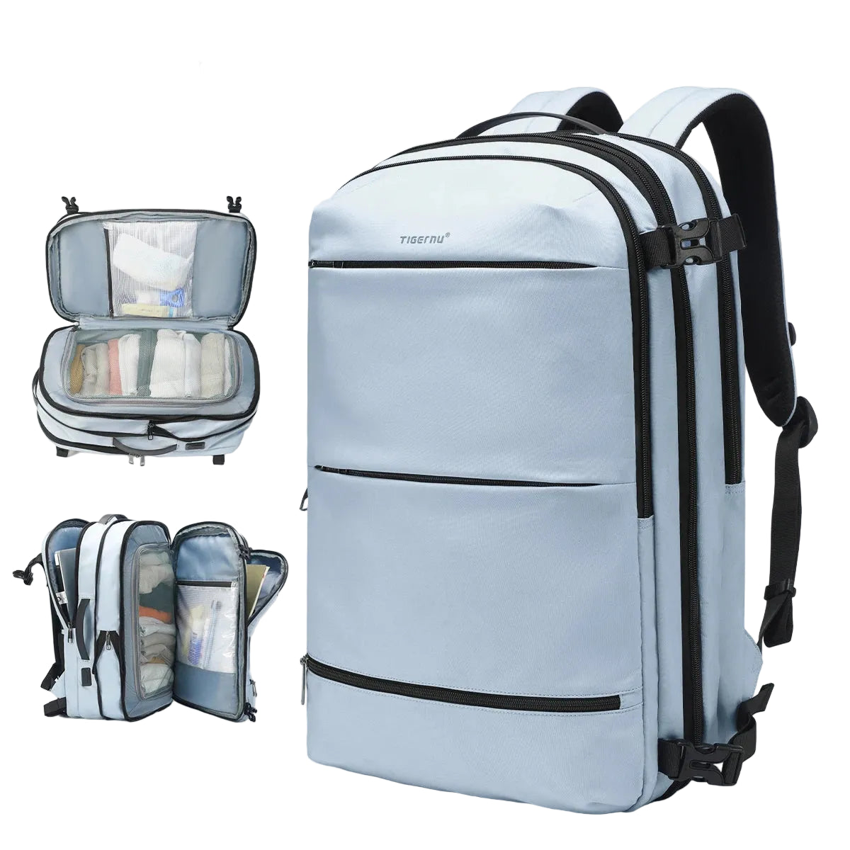 Sac à Dos VacuPack Voyage – Extensible 36-55L avec compression vacuum intégrée
