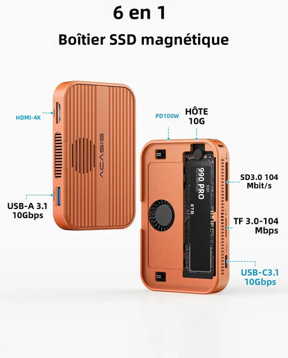 Boîtier SSD NexHub Magnétique 6-en-1