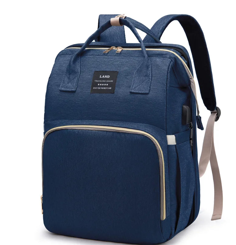 Sac à Dos Maman Multifonction avec Lit Bébé Pliable + Port USB - MamaCare 3-en-1