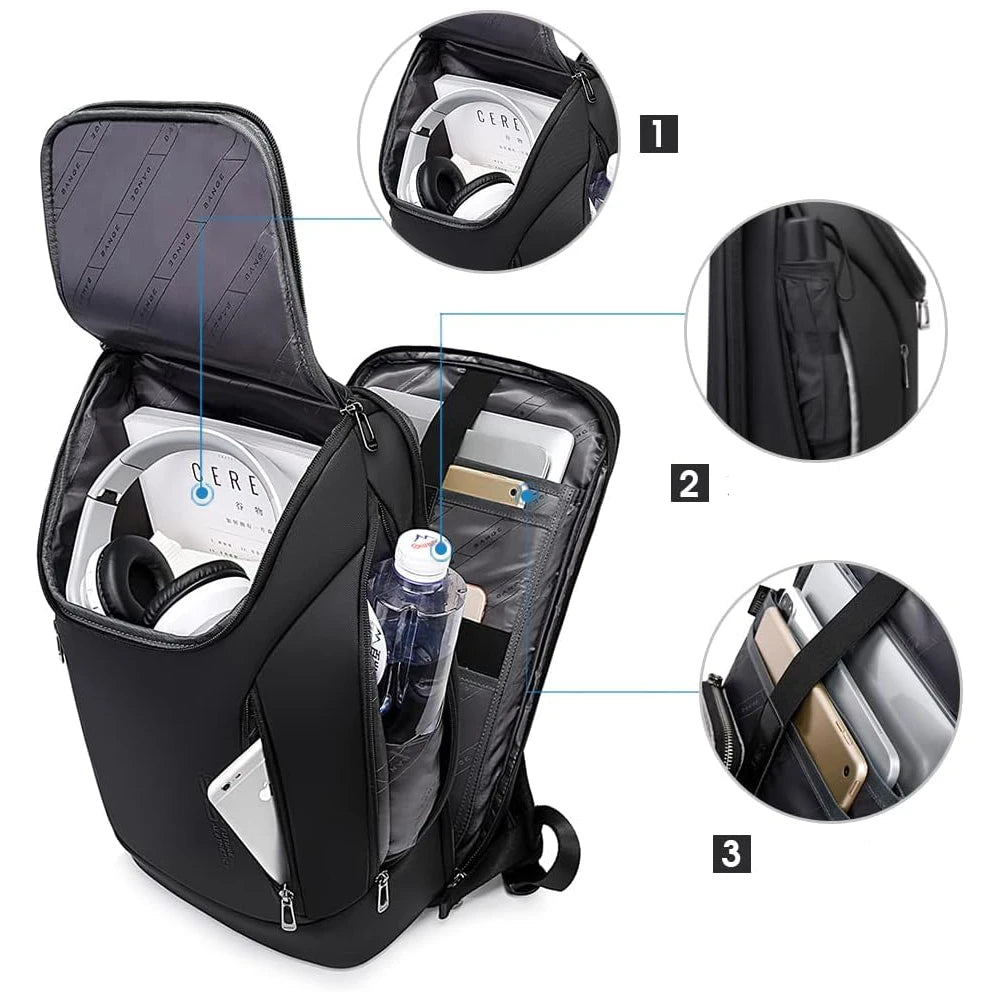 ProPack Executive – Sac à dos laptop 15,6 pouces, port USB & sangle trolley