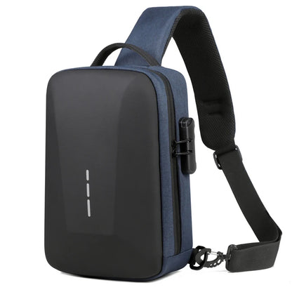 UrbanSling Pro – Sacoche bandoulière homme coque rigide, antivol, port USB & imperméable