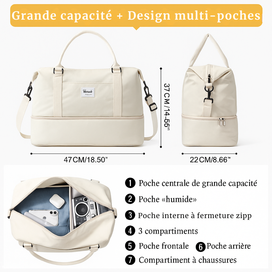 Sac de voyage avec compartiment à chaussure