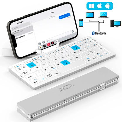 FoldType Pro – Mini Clavier Bluetooth Pliant Ultra-Mince 3 Appareils