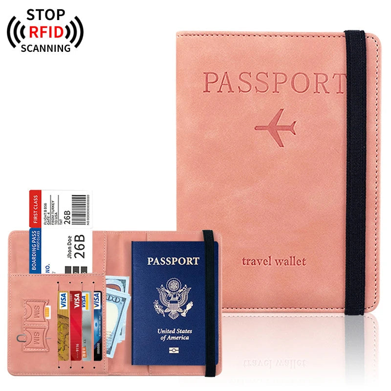 TravelShield Pro – Porte-Passeport Cuir PU RFID Blocking
