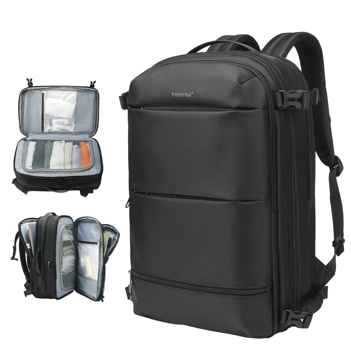Sac à Dos VacuPack Voyage – Extensible 36-55L avec compression vacuum intégrée