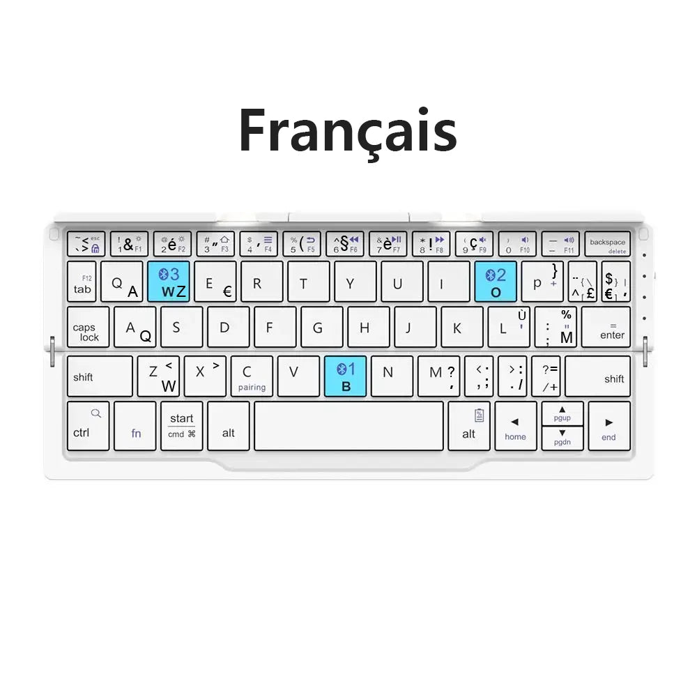 FoldType Pro – Mini Clavier Bluetooth Pliant Ultra-Mince 3 Appareils