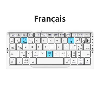 FoldType Pro – Mini Clavier Bluetooth Pliant Ultra-Mince 3 Appareils
