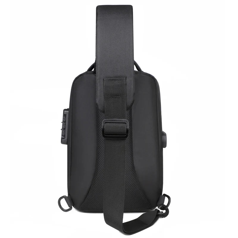 UrbanSling Pro – Sacoche bandoulière homme coque rigide, antivol, port USB & imperméable
