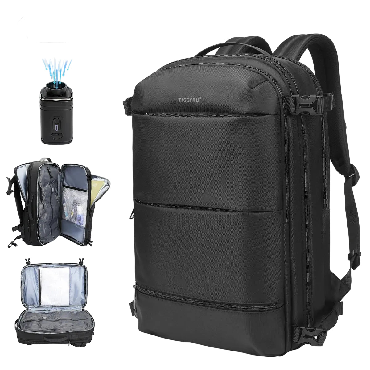 Sac à Dos VacuPack Voyage – Extensible 36-55L avec compression vacuum intégrée