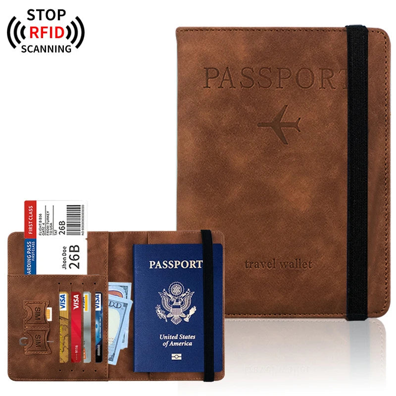 TravelShield Pro – Porte-Passeport Cuir PU RFID Blocking