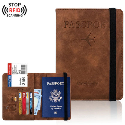 TravelShield Pro – Porte-Passeport Cuir PU RFID Blocking