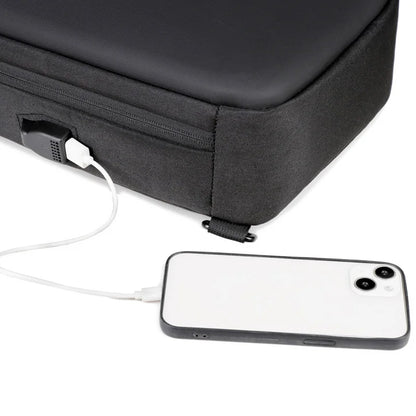UrbanSling Pro – Sacoche bandoulière homme coque rigide, antivol, port USB & imperméable